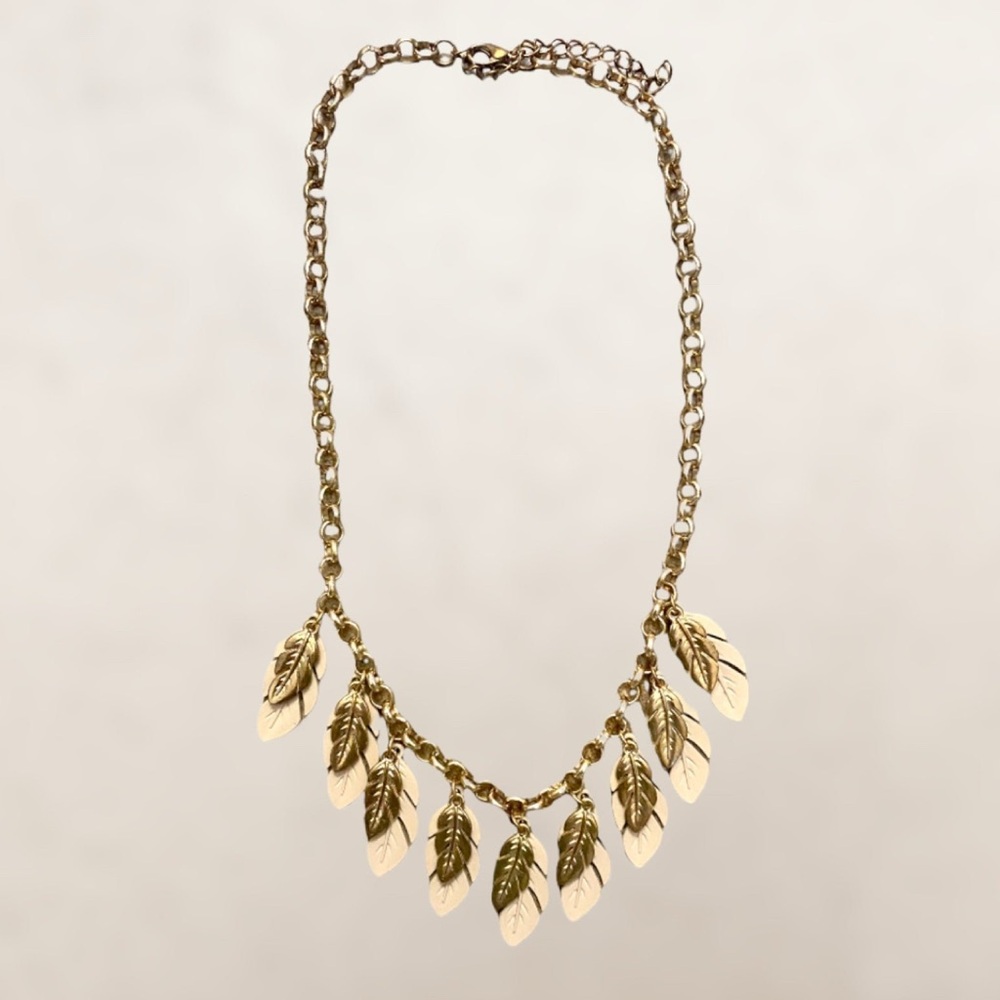Park Lane Gold Leaf Statement Necklace Quality Fashion Jewelry